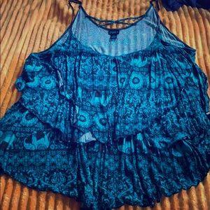 Flowy aqua marine top
